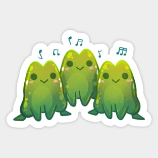 Green Singing Frog Trio Sticker